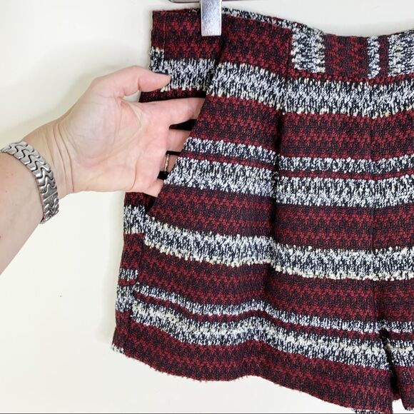 BCBGeneration Red/White/Black Stripe Boucle Shorts - Picture 2 of 10